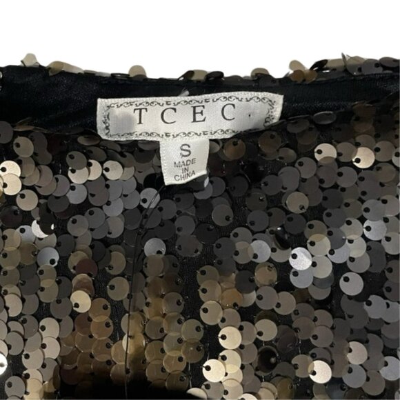 TCEC Sequin Shorts Low Rise Stretch Hot Pants NWT Small Party Club Festival - Picture 9 of 12